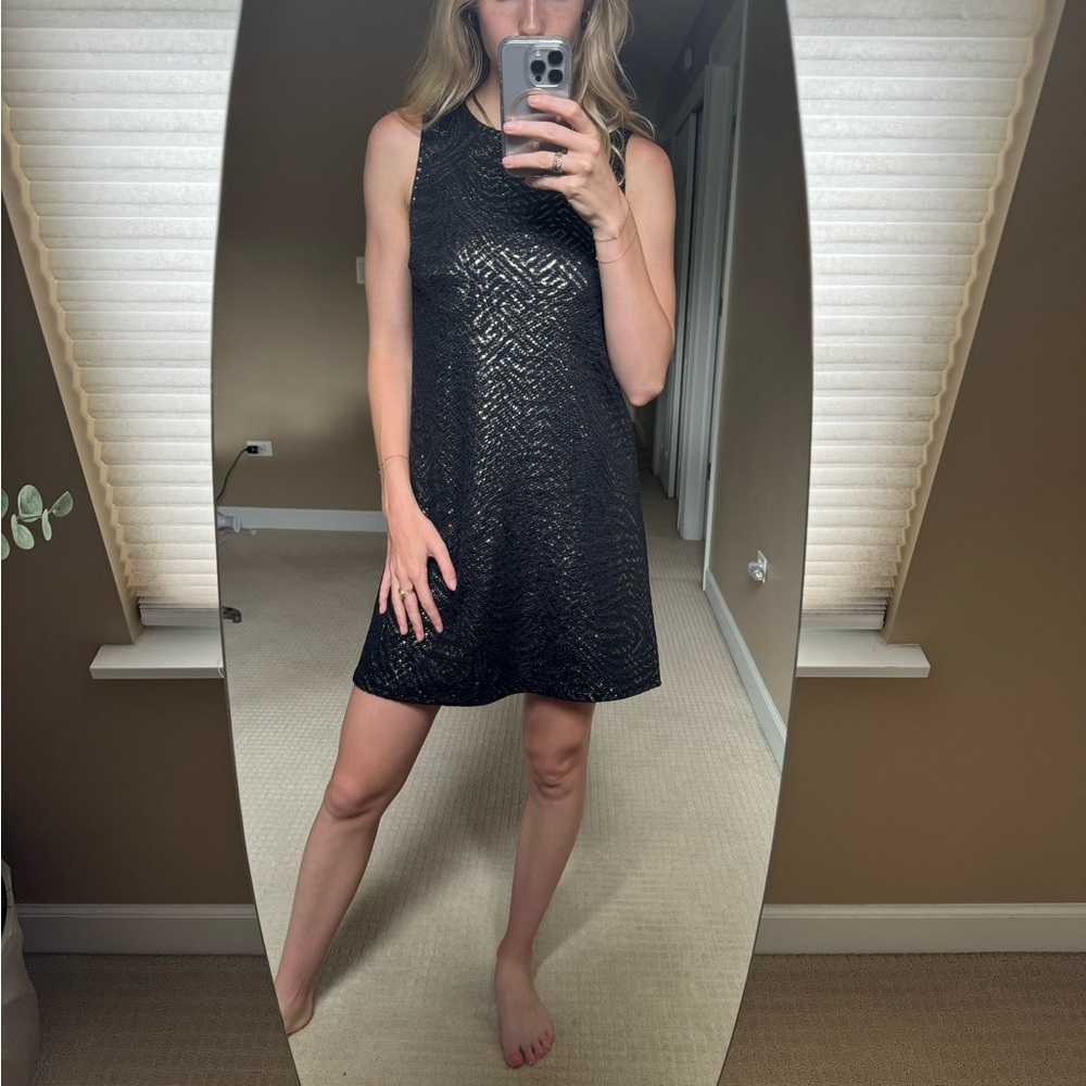 Black and Gold Metallic Dress